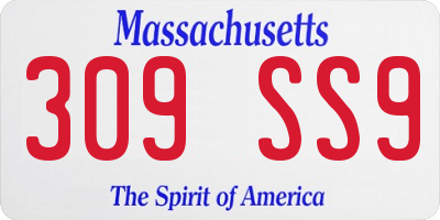 MA license plate 309SS9
