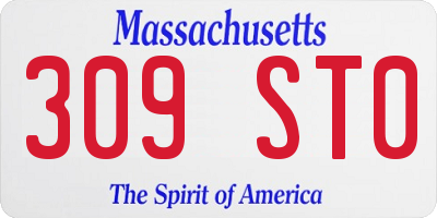 MA license plate 309ST0