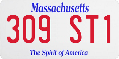 MA license plate 309ST1