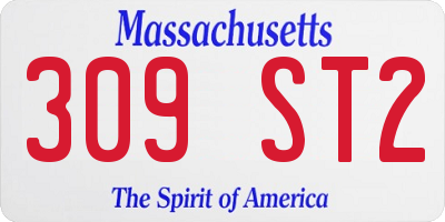 MA license plate 309ST2