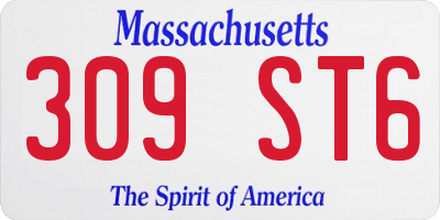 MA license plate 309ST6
