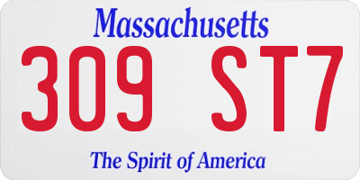 MA license plate 309ST7
