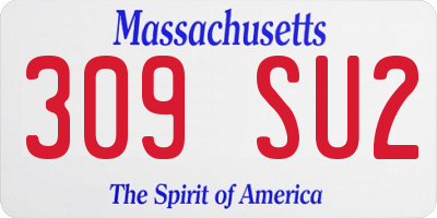 MA license plate 309SU2