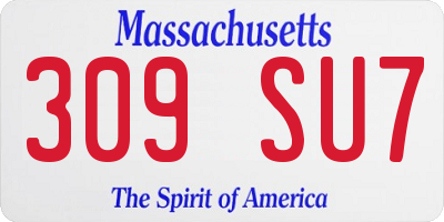 MA license plate 309SU7