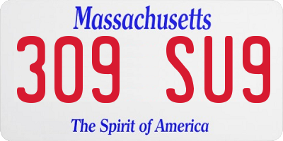 MA license plate 309SU9
