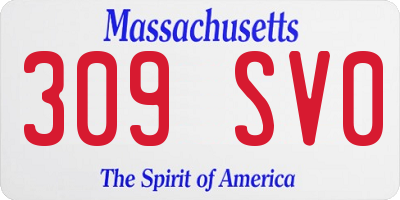 MA license plate 309SV0