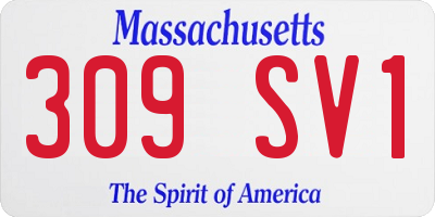 MA license plate 309SV1