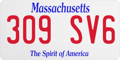 MA license plate 309SV6