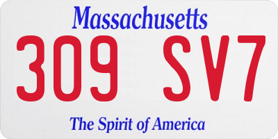 MA license plate 309SV7