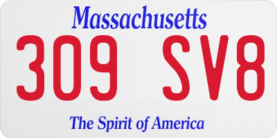 MA license plate 309SV8