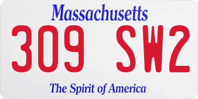 MA license plate 309SW2