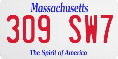 MA license plate 309SW7