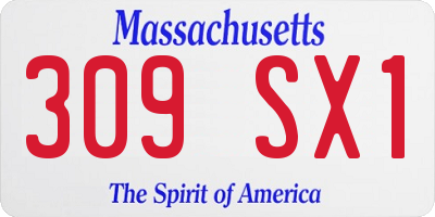MA license plate 309SX1