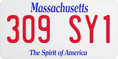 MA license plate 309SY1