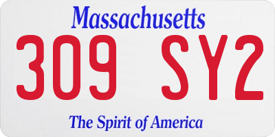 MA license plate 309SY2