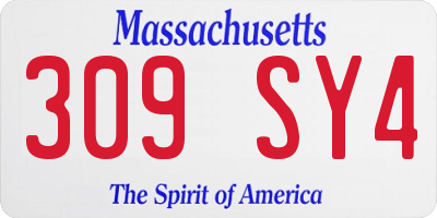 MA license plate 309SY4