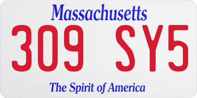 MA license plate 309SY5