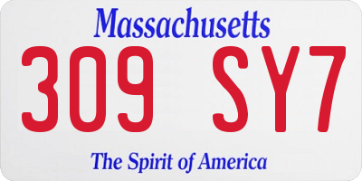 MA license plate 309SY7