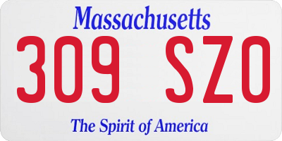 MA license plate 309SZ0