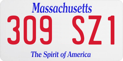 MA license plate 309SZ1