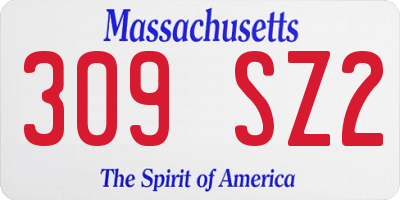 MA license plate 309SZ2