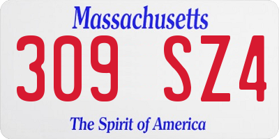 MA license plate 309SZ4