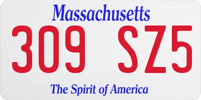 MA license plate 309SZ5