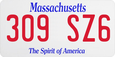 MA license plate 309SZ6