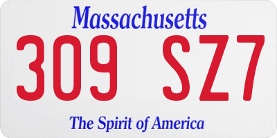 MA license plate 309SZ7
