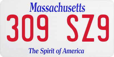 MA license plate 309SZ9