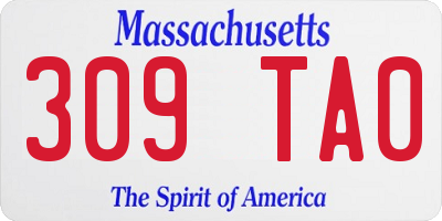 MA license plate 309TA0