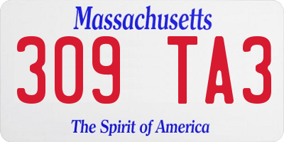 MA license plate 309TA3