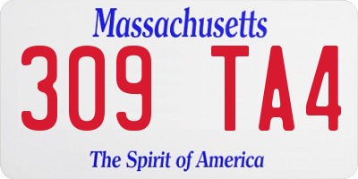 MA license plate 309TA4