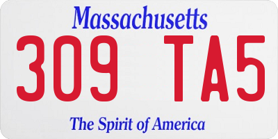 MA license plate 309TA5