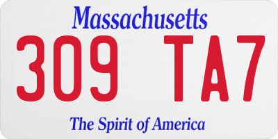 MA license plate 309TA7