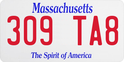 MA license plate 309TA8