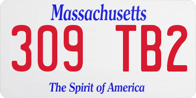 MA license plate 309TB2