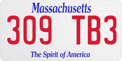 MA license plate 309TB3