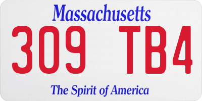 MA license plate 309TB4
