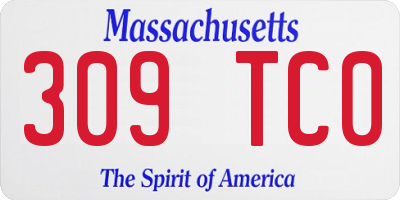 MA license plate 309TC0