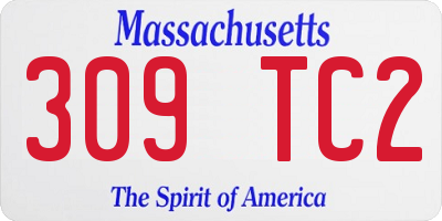 MA license plate 309TC2