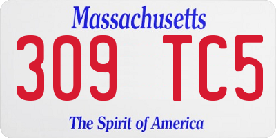MA license plate 309TC5