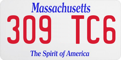 MA license plate 309TC6