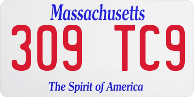 MA license plate 309TC9