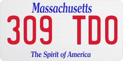 MA license plate 309TD0