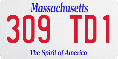 MA license plate 309TD1