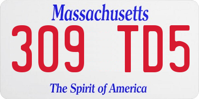 MA license plate 309TD5