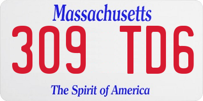 MA license plate 309TD6