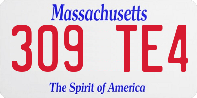 MA license plate 309TE4