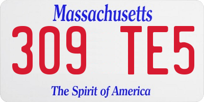 MA license plate 309TE5